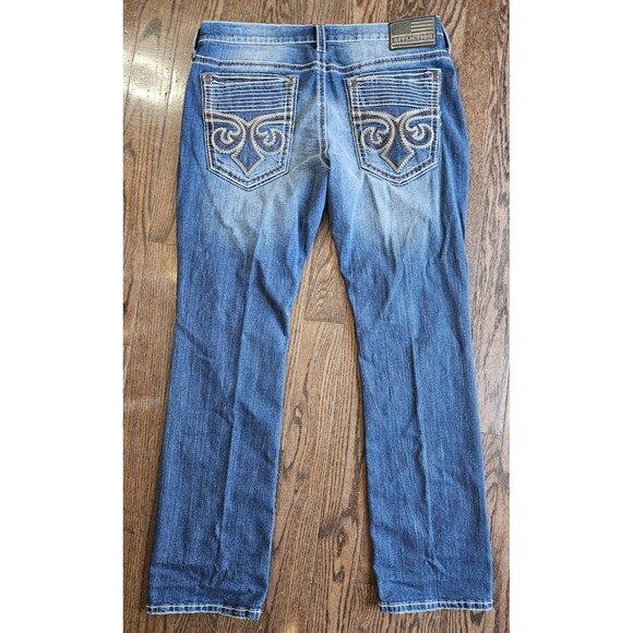Affliction Men Jeans 38 Blue Denim Ace Distressed Straight Pockets Y2k 38x34 - Picture 2 of 16